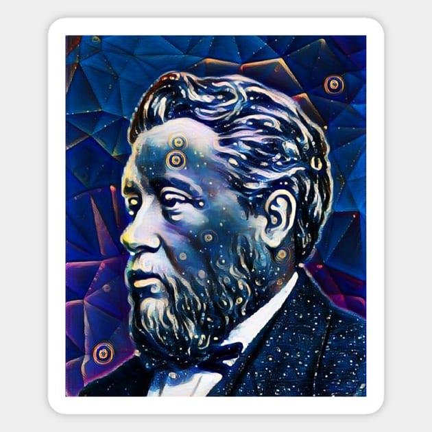 Charles Spurgeon Dark Night Portrait | Charles Spurgeon Artwork 6 Magnet by JustLit